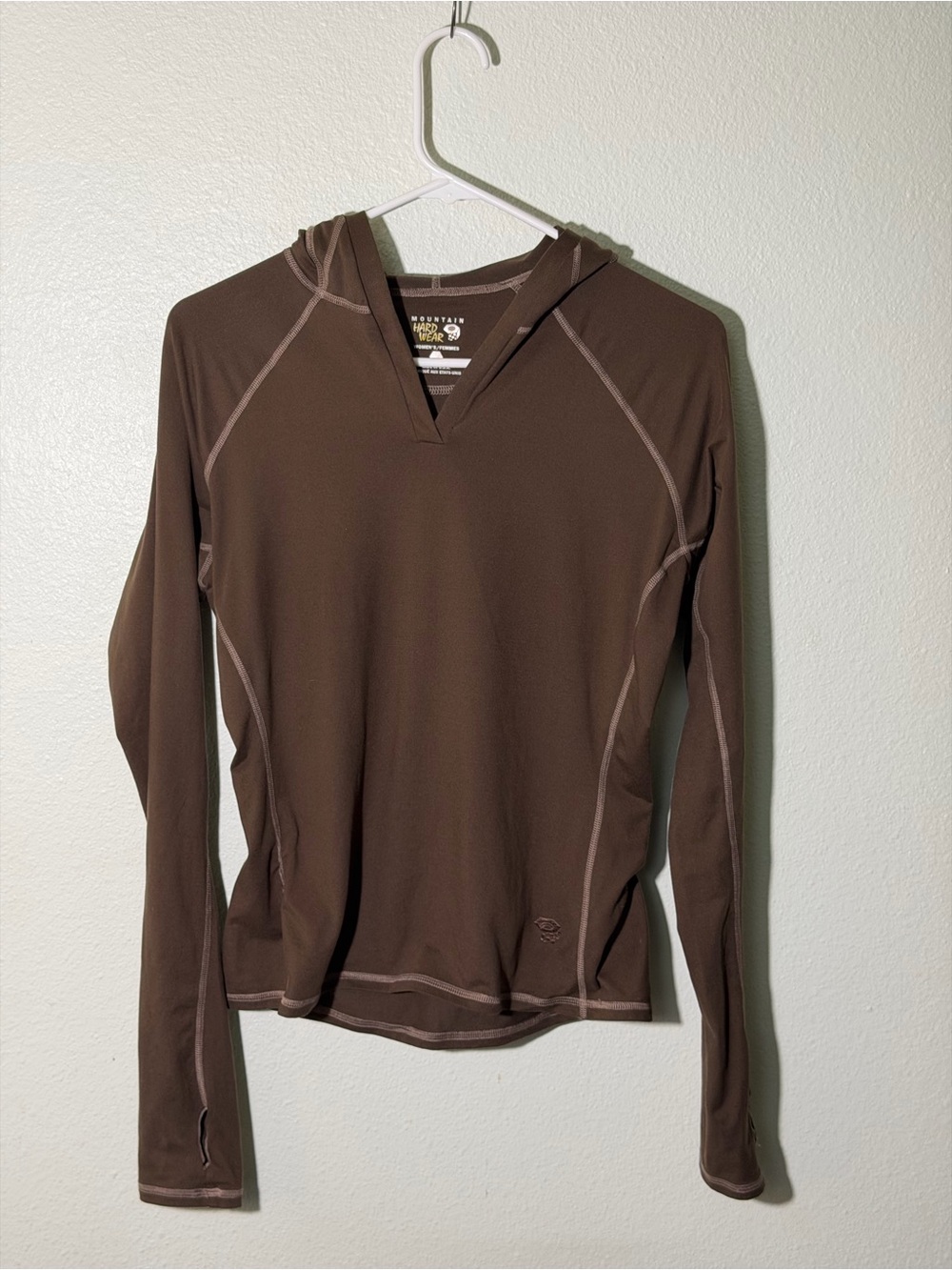 Mountain Hardwear Women's Sz Small Long Sleeve Hooded Performance Shirt Hiking